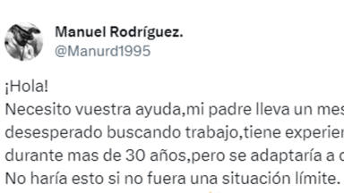 Un hijo ayuda a encontrar trabajo a su padre y las redes hacen su magia