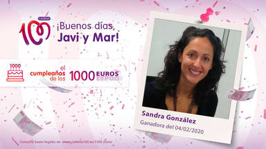 ¡Sandra González Moles ha ganado 1.000 euros!
