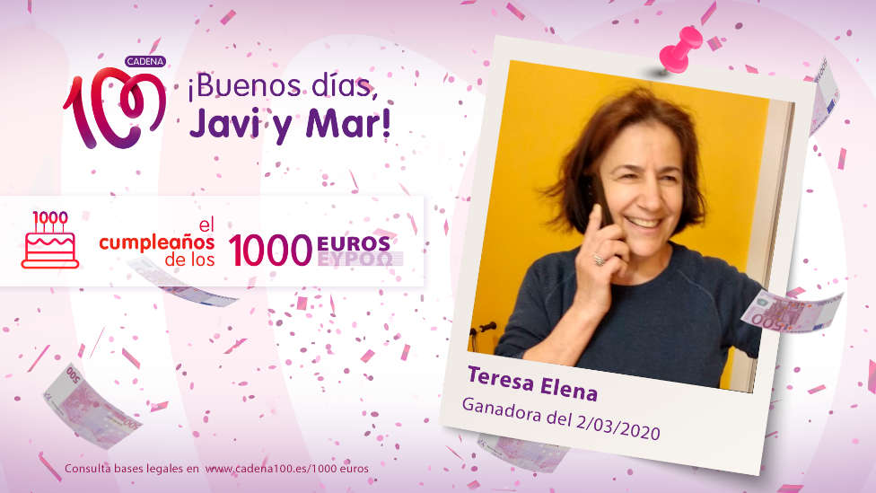 ¡Teresa ha ganado El cumpleaños de los 1.000 euros!