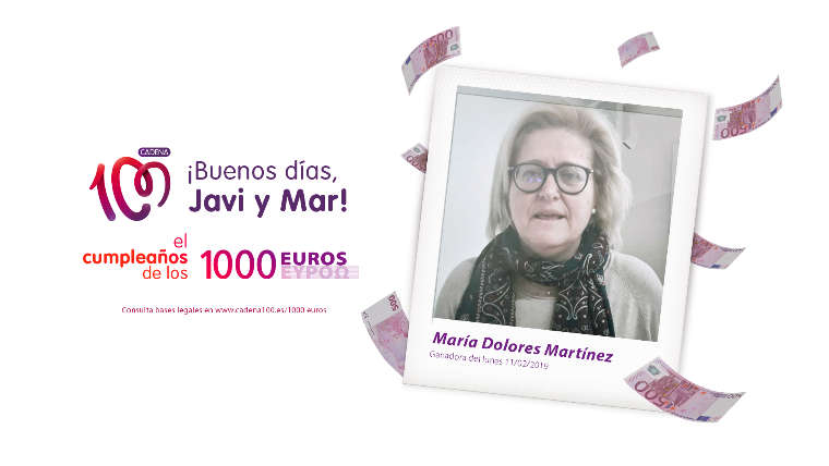 ¡María Dolores Martínez de Valencia gana 1.000 euros!