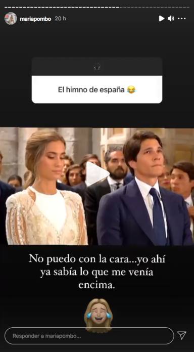 María Pombo hablando sobre el Himno de España en su boda