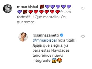 Las palabras de la hermana de Bisbal a Rosanna Zanetti tras anunciar su embarazo