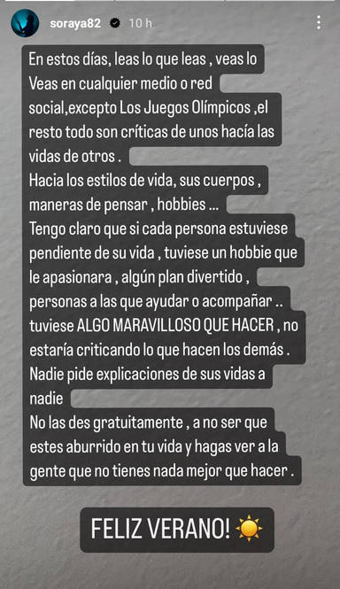 La brutal reflexión de Soraya sobre la toxicidad en las redes sociales: Tengo claro que...