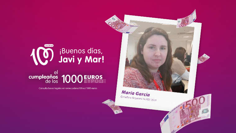 María García de Málaga es la ganadora de los 1.000 euros