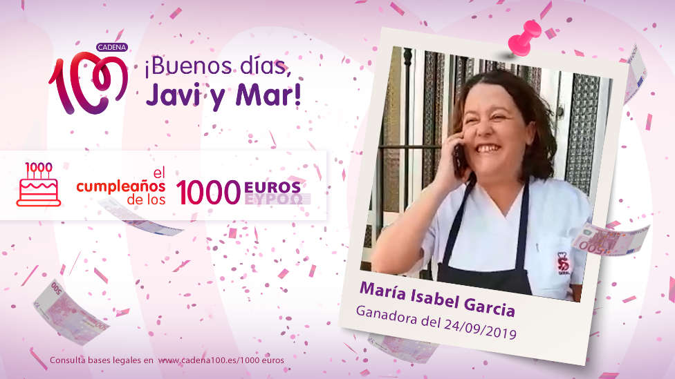 ¡María Isabel García ha ganado El Cumpleaños de los 1.000 euros!